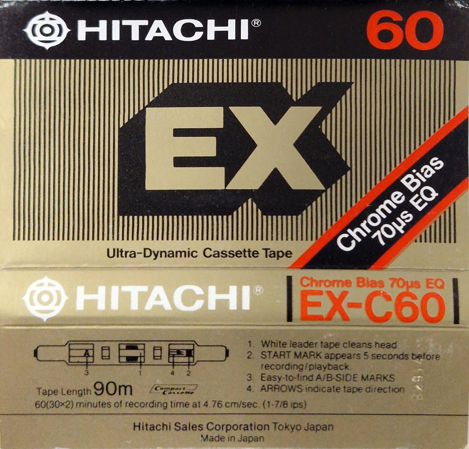 Compact Cassette Hitachi EX 60 Type II Chrome 1981 Europe