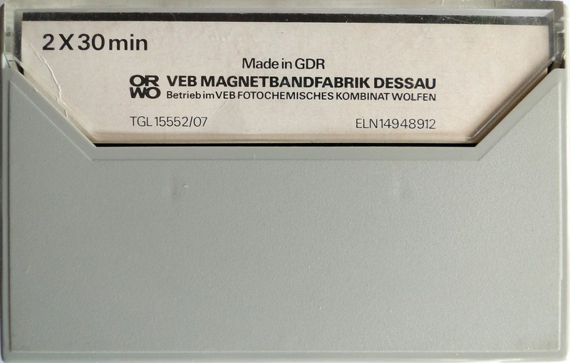 Compact Cassette ORWO 60 "black" Type I Normal 1985 East Germany