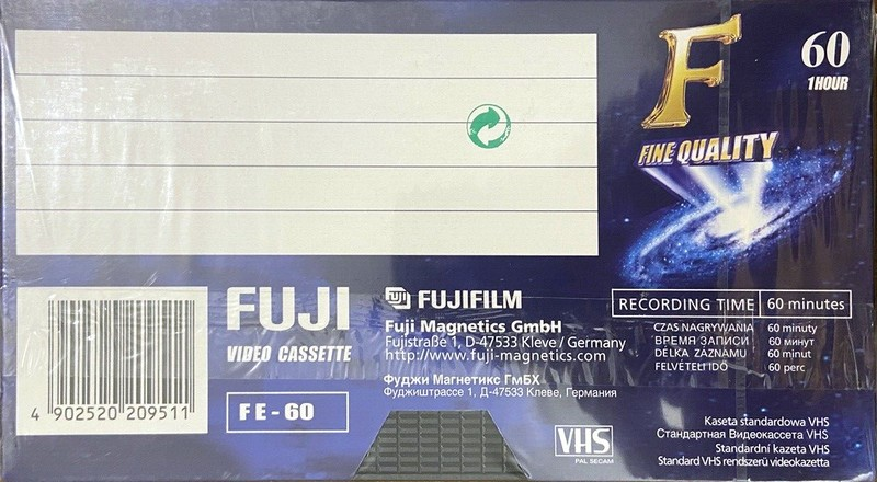 VHS, Video Home System Fuji F 60 "FE-60" Type I Normal Worldwide