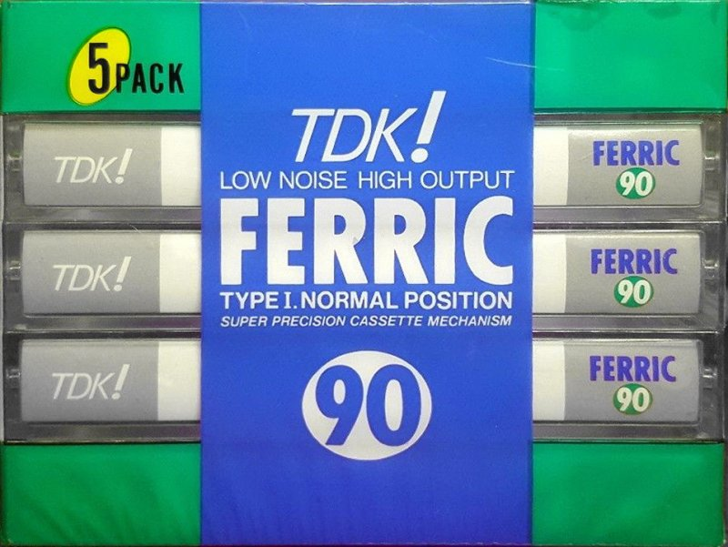 5 pack TDK Ferric 90 Type I Normal 1987 UK