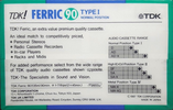 5 pack TDK Ferric 90 Type I Normal 1987 UK