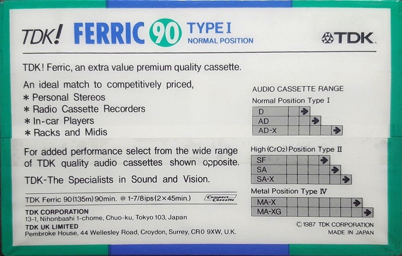 5 pack: TDK  - Ferric 90