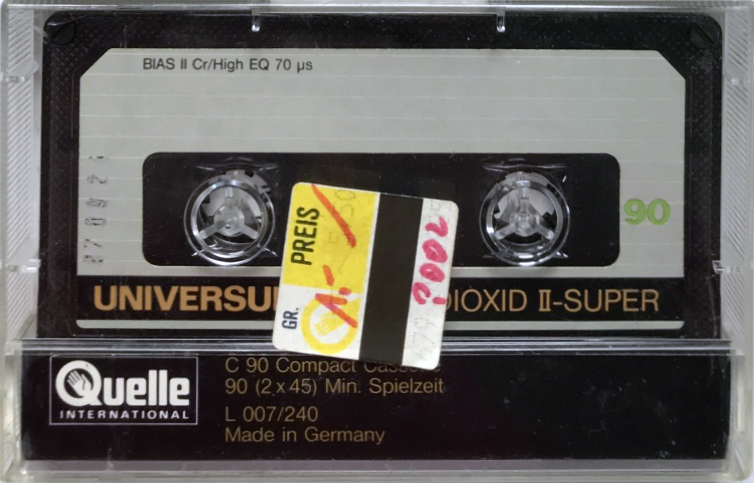 Compact Cassette Universum Super 90 Type II Chrome 1984 Europe