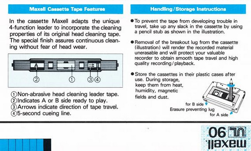 Compact Cassette Maxell UL 90 Type I Normal 1985 UK