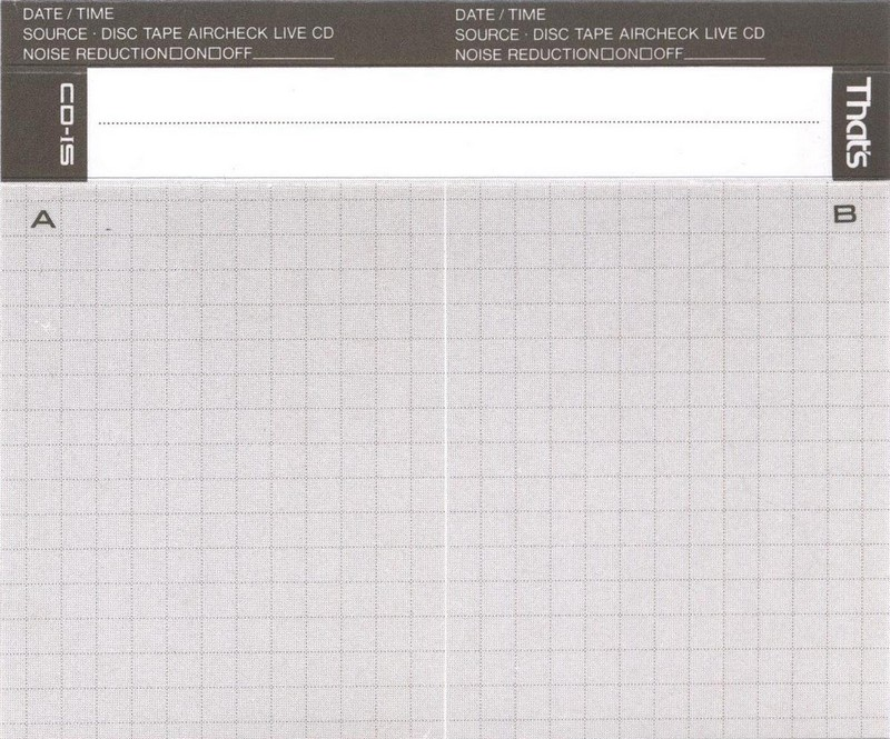 Compact Cassette Thats CD-IS 54 Type I Normal 1989 Japan