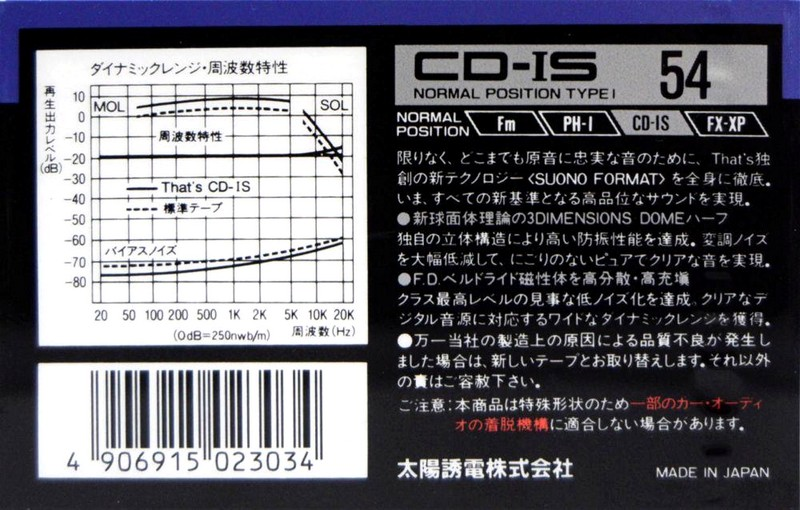 Compact Cassette: Taiyo Yuden Thats - CD-IS 54