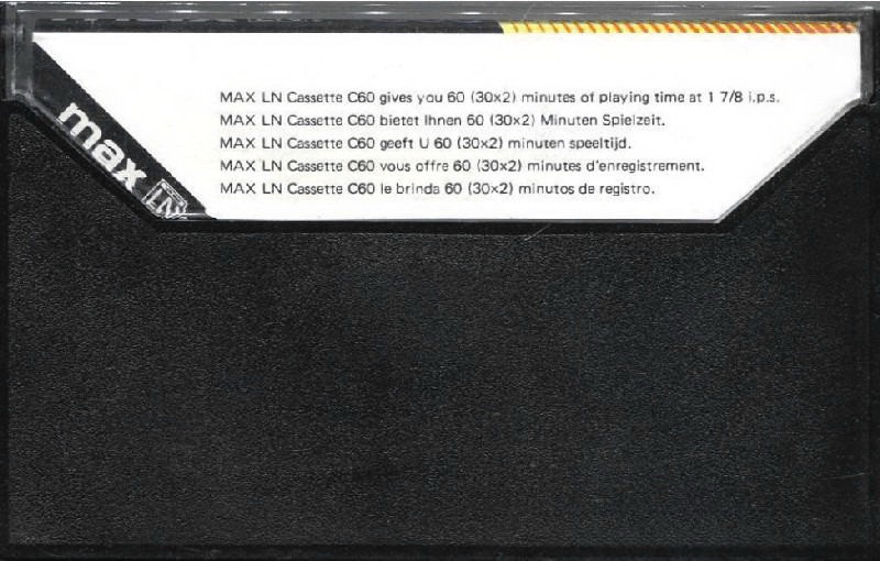 Compact Cassette Max 60 "LN" Type I Normal 1972 Europe
