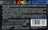 DCC TDK 60 "DCC-XG" Type I Normal 1992 North America