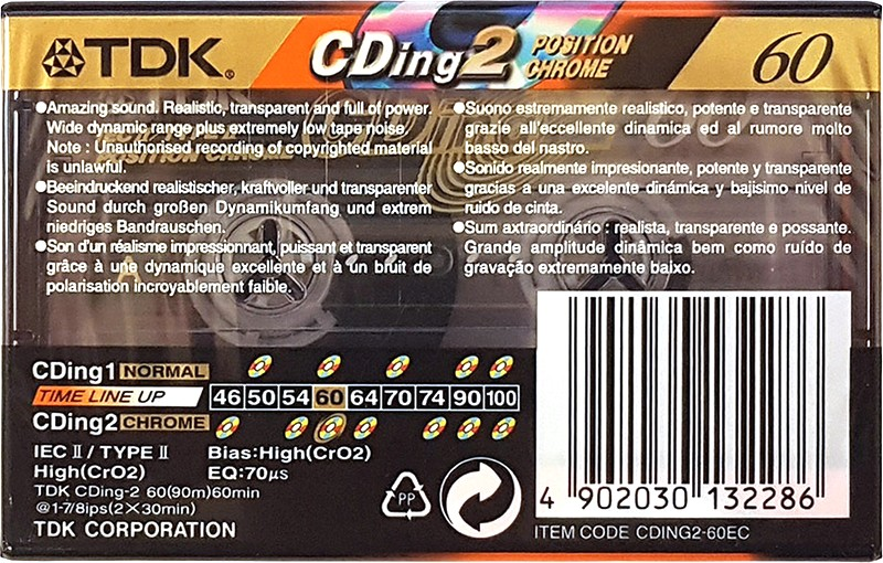 Compact Cassette: TDK  - CDing 2 60