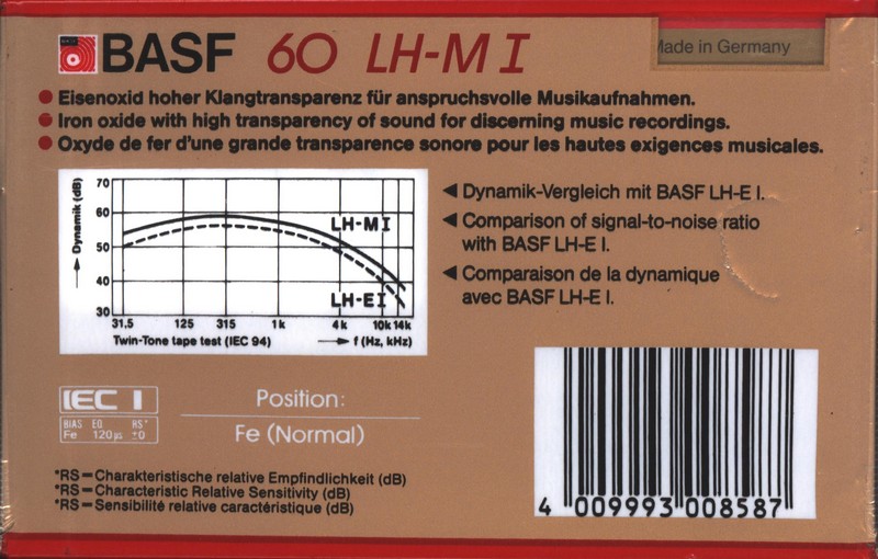 2 pack BASF LH Maxima I 60 "LH-M I" Type I Normal 1986 Europe