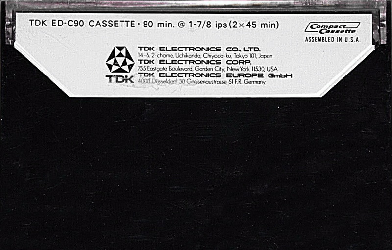 Compact Cassette TDK ED 90 Type I Normal 1977 Europe, USA
