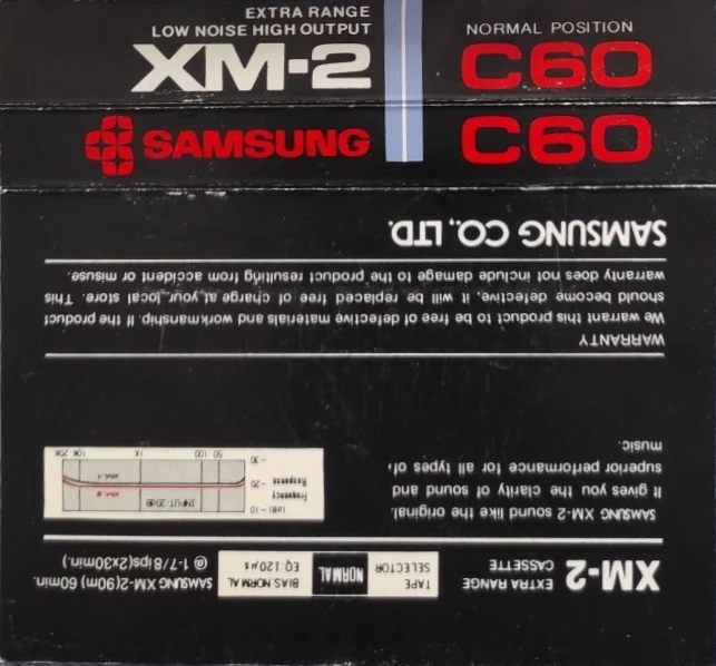 Compact Cassette Samsung XM-2 60 Type I Normal 1988 Europe