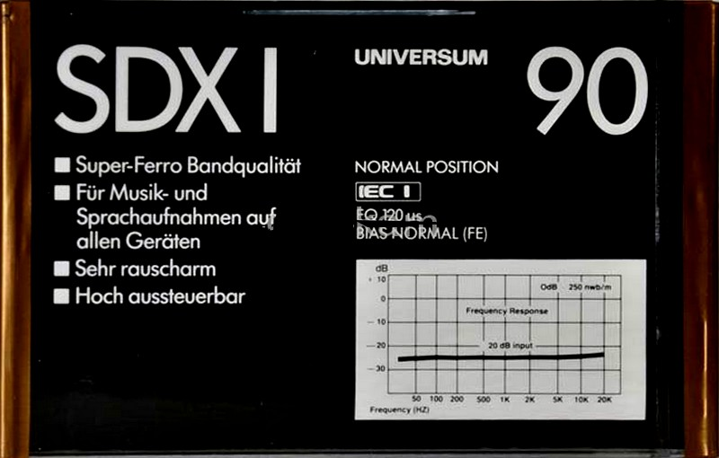 Compact Cassette Universum SDXI 90 Type I Normal 1988 Europe