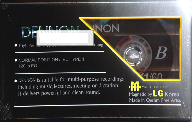 Compact Cassette Dennon DX1 60 Type I Normal 2000 Near East