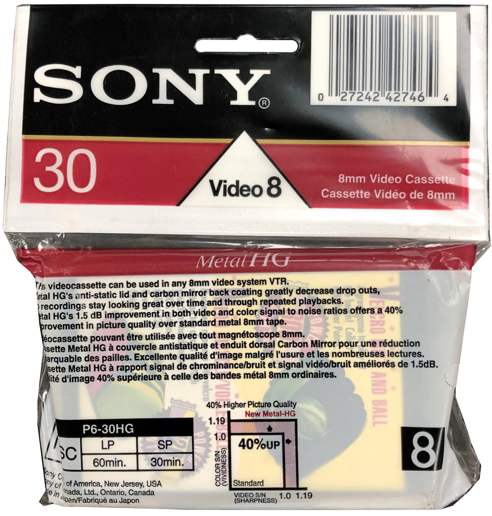 Soft Pack Sony HG 30 "P6-30HG" Type IV Metal 1992 North America
