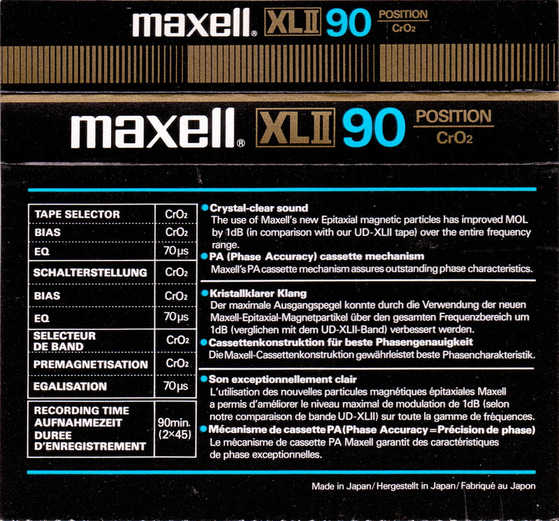 Compact Cassette: Maxell / Hitachi Maxell - XLII 90