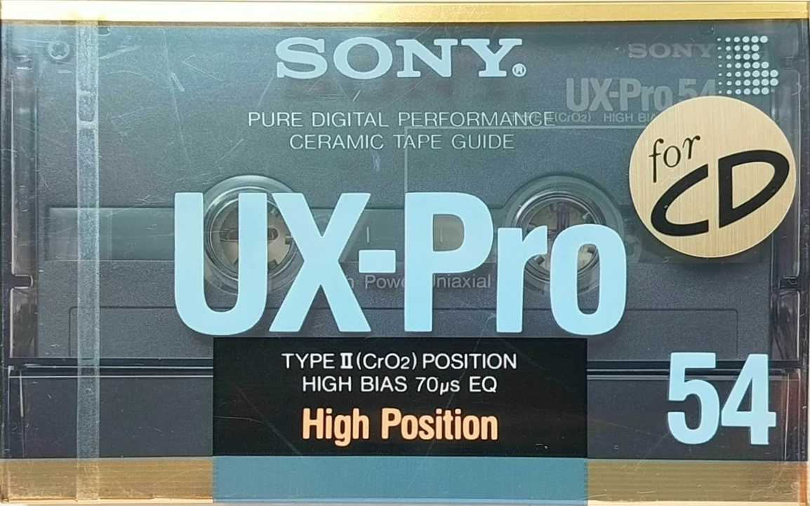 Compact Cassette Sony UX-Pro 54 "UX-PRO54A" Type II Chrome 1988 Japan