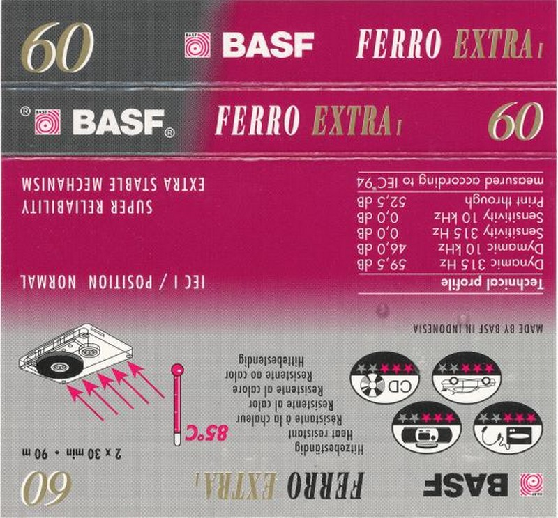 Compact Cassette: BASF  - Ferro Extra I 60