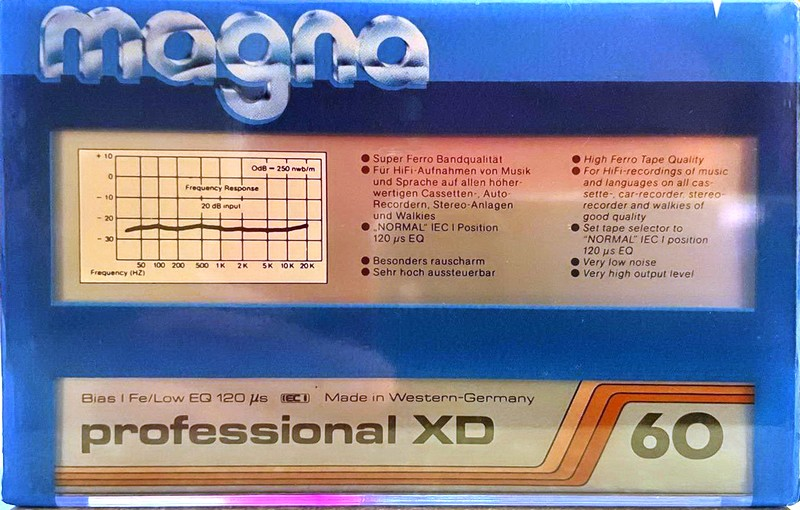 Compact Cassette Magna Professional XD 60 Type I Normal 1987 Europe
