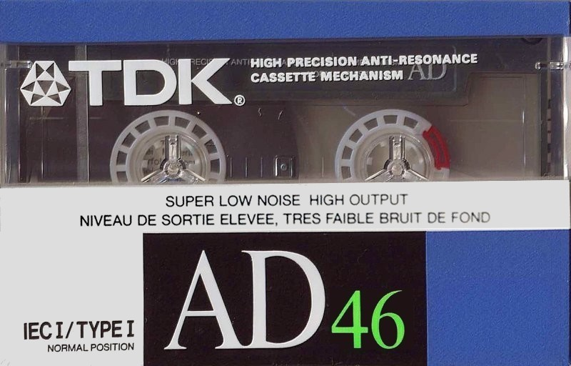 Compact Cassette TDK AD 46 Type I Normal 1988 North America