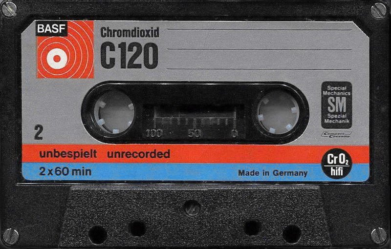 Compact Cassette BASF Chromdioxid 120 "Plastic case" Type II Chrome 1972 Europe