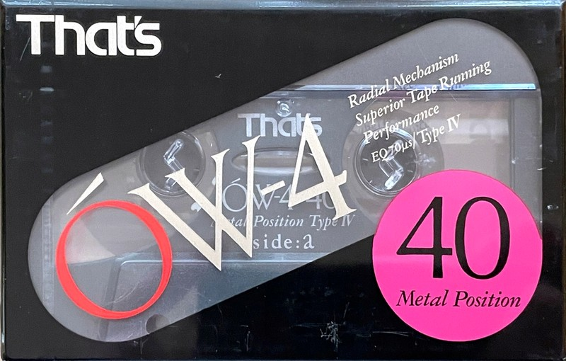 Compact Cassette Thats OW-4 40 Type IV Metal 1991 Japan