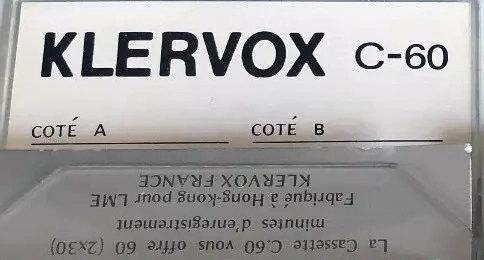 Compact Cassette LME KLERVOX 60 Type I Normal France