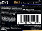Digital Audio Tape JVC 120 "R120BKU" Type IV Metal 1987 North America