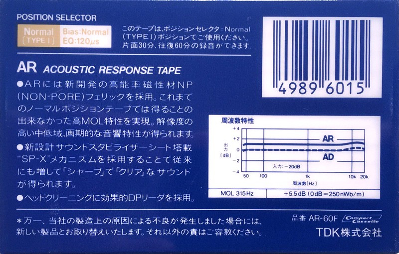 Compact Cassette: TDK  - AR 60