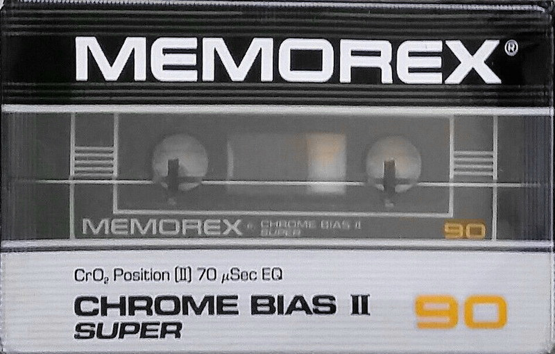 Compact Cassette Memorex Chrome Bias II Super 90 Type II Chrome 1985 USA