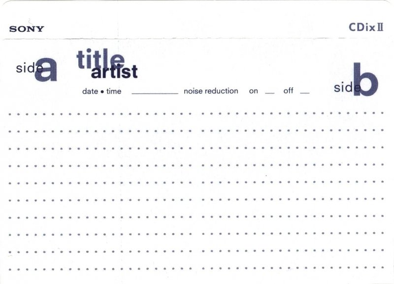 Compact Cassette Sony CDix II 46 "C-46CDX2F" Type II Chrome 1998 Japan