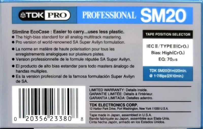 Compact Cassette: TDK  - Pro SM 20