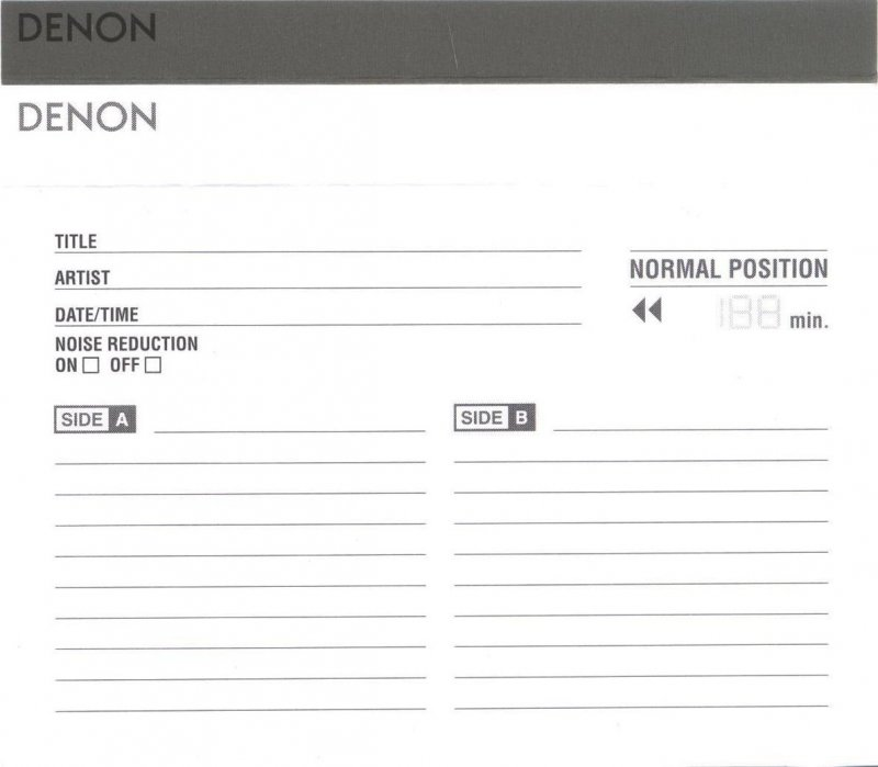 Compact Cassette Denon Lapisia 80 "VD01-80" Type I Normal 1997 Japan