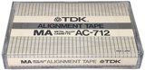 Compact Cassette TDK MA "Alignment tape AC-712" Service Cassette 1982 North America