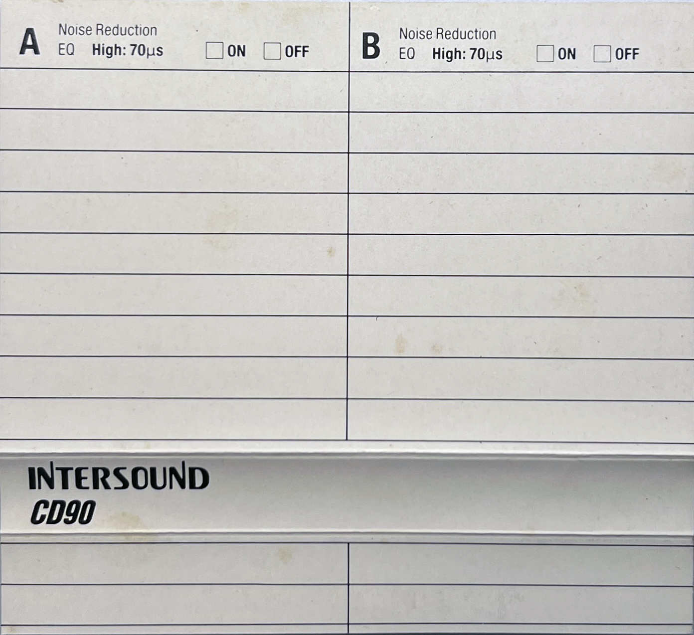 Compact Cassette Intersound CD 90 Type II Chrome 1989 Europe