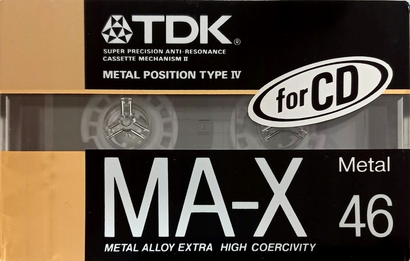 Compact Cassette TDK MA-X 46 "MA-X46G" Type IV Metal 1987 Japan