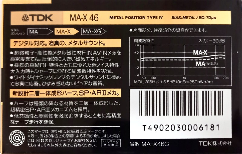 Compact Cassette: TDK  - MA-X 46