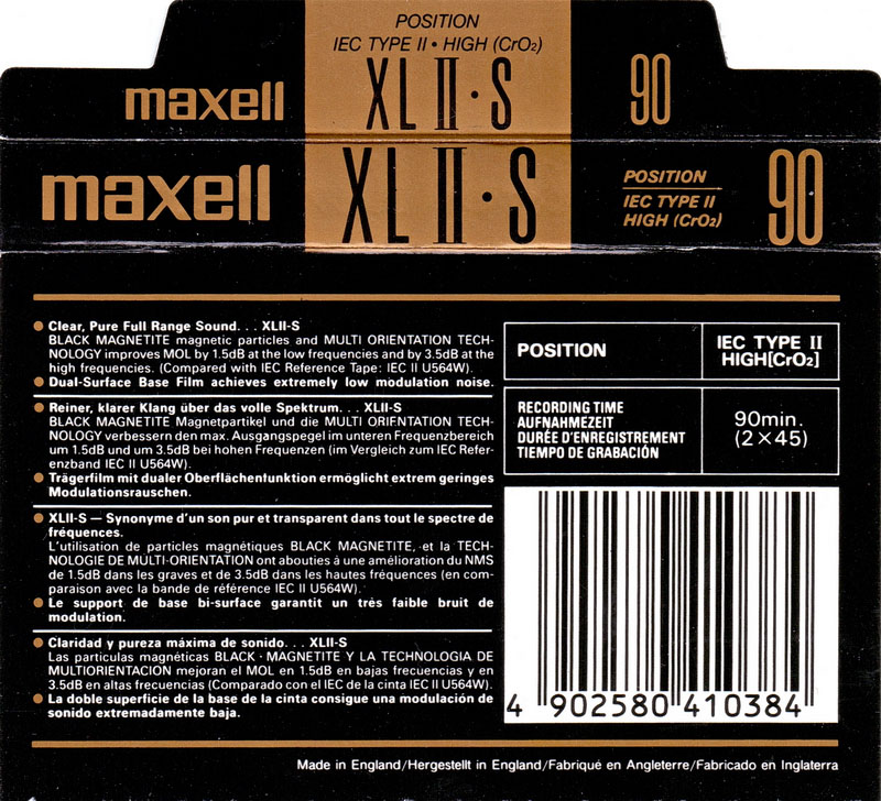 Compact Cassette: Maxell / Hitachi Maxell - XLII-S 90