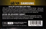 Compact Cassette Samsung SQX 60 Type II Chrome USA
