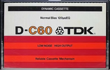 Compact Cassette TDK D 60 Type I Normal 1979 USA