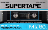 Compact Cassette SUPERTAPE MIV 60 Type IV Metal 1988 USA