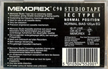 Compact Cassette Memorex Studio 90 Type I Normal Europe