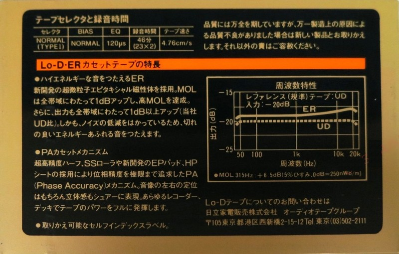 Compact Cassette: Maxell / Hitachi Lo-D - ER 46