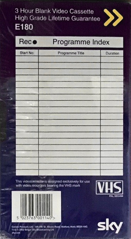 VHS, Video Home System Sky HG 180 Type I Normal 2002 UK