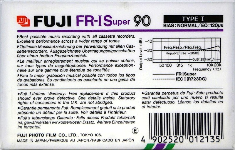 2 pack Fuji FR-I Super 90 Type I Normal 1985 Europe