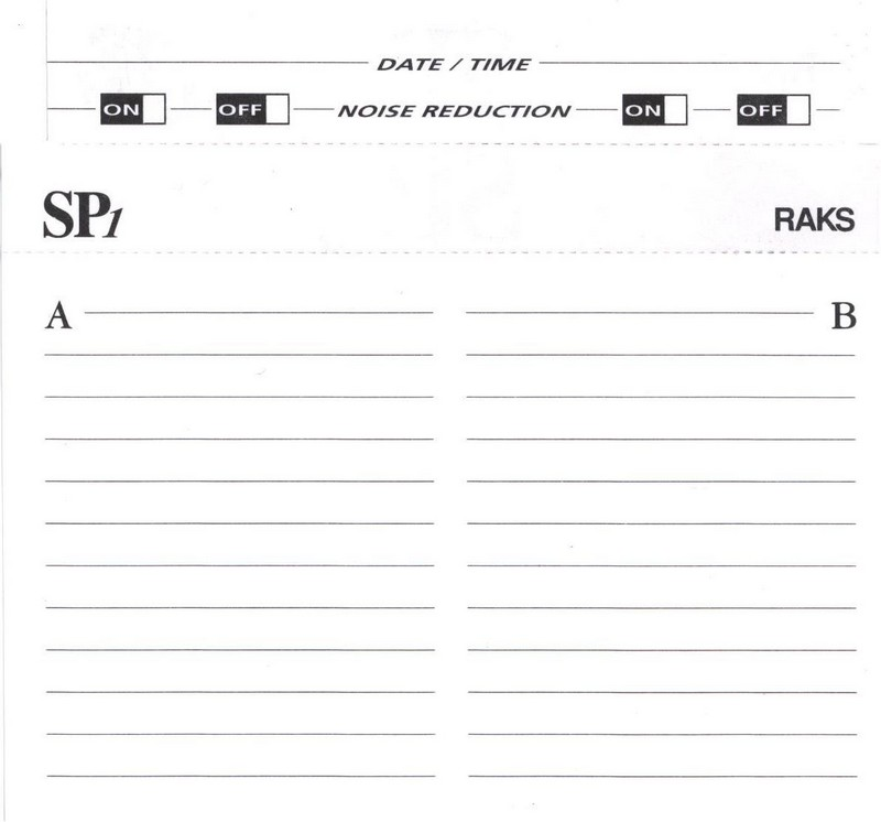 Compact Cassette RAKS SP 1 46 Type I Normal 1998 Europe
