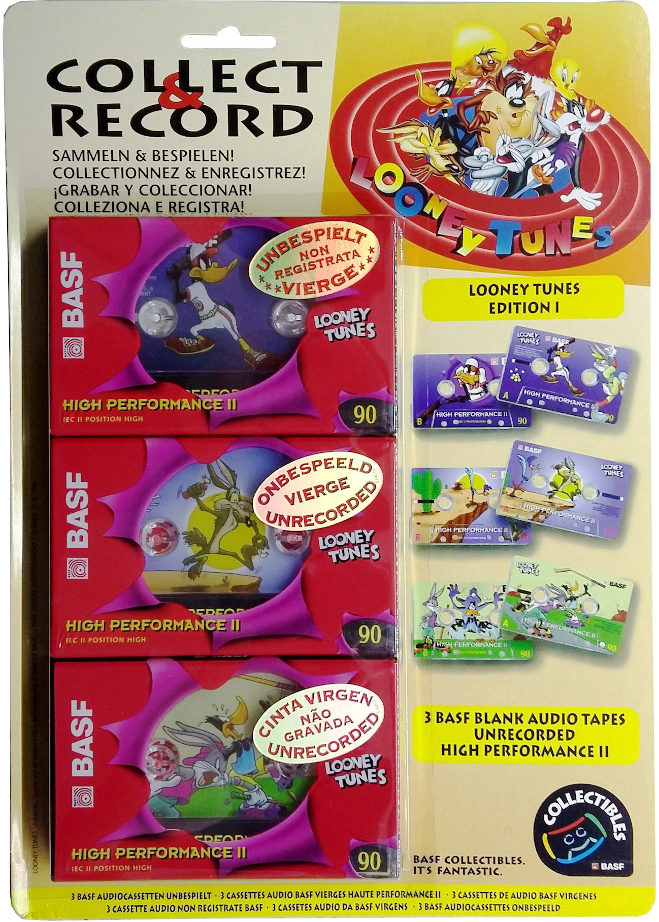 Blister BASF High Performance II 90 "Looney Tunes Edition I" Type II Chrome 1996 Europe