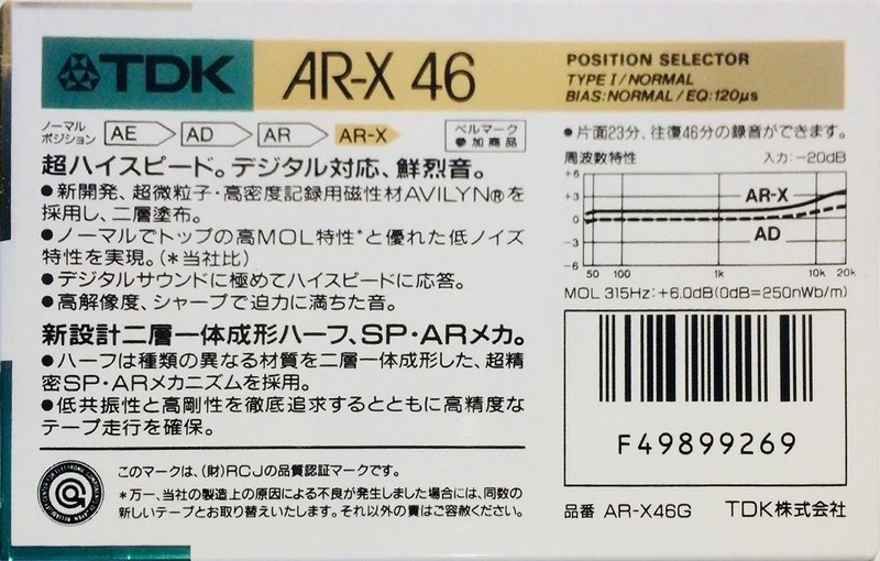 Compact Cassette: TDK  - AR-X 46