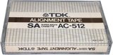 Compact Cassette TDK SA "Alignment tape AC-512" Service Cassette 1982 North America
