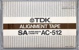 Compact Cassette TDK SA "Alignment tape AC-512" Service Cassette 1982 North America